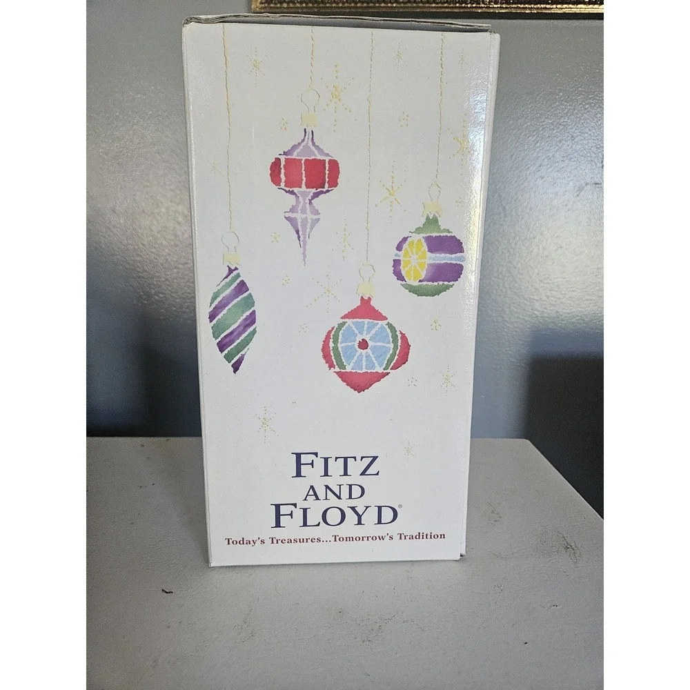 Fitz and Floyd Vintage Glass Christmas Ornament Xmas Lodge Large Santa 19/1638